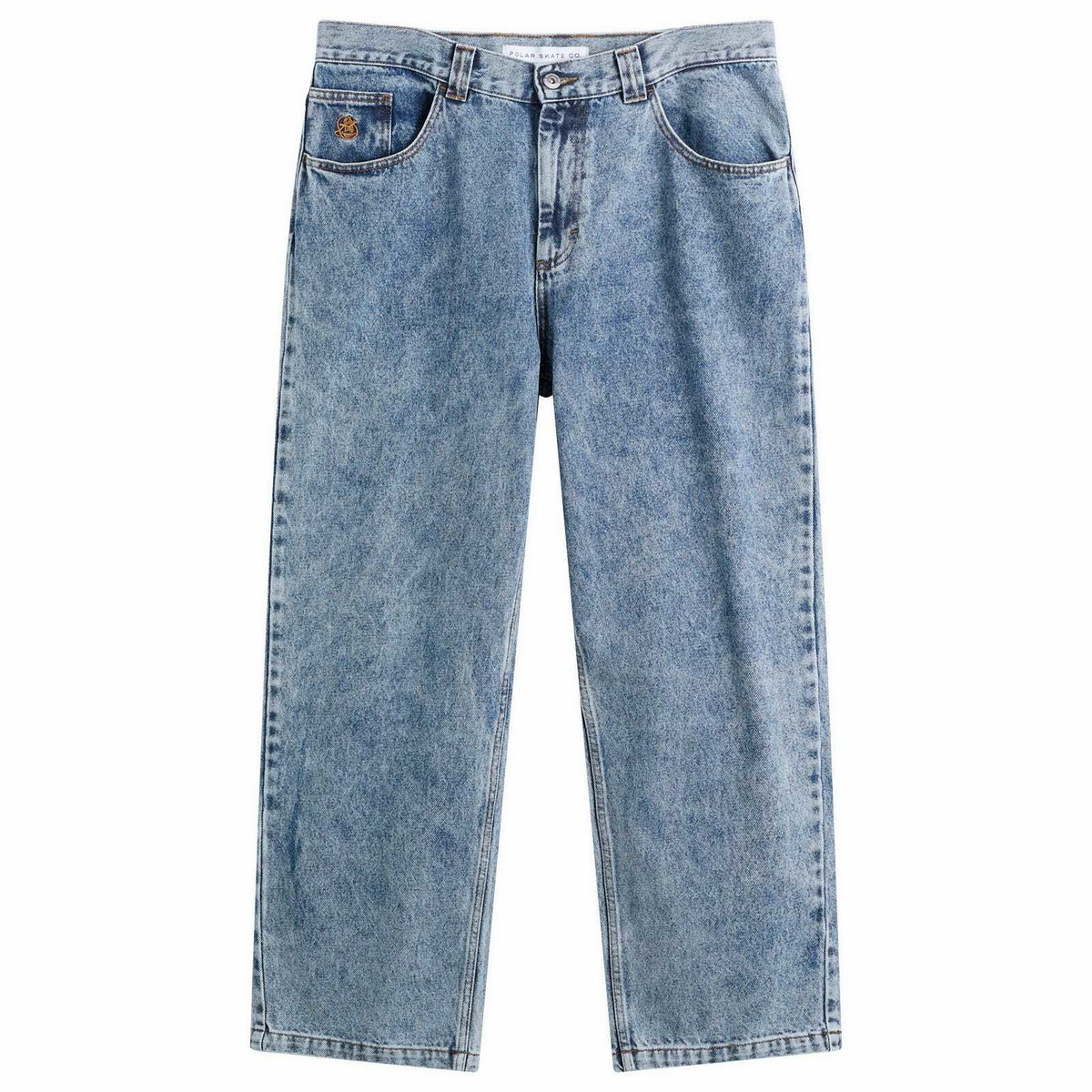 Polar Skate Co. Men's 93 Loose Straight Jeans in Heavy Washed Blue
