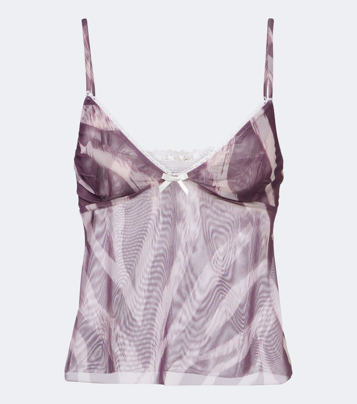 Bananhot Solay sheer lace-trimmed printed top