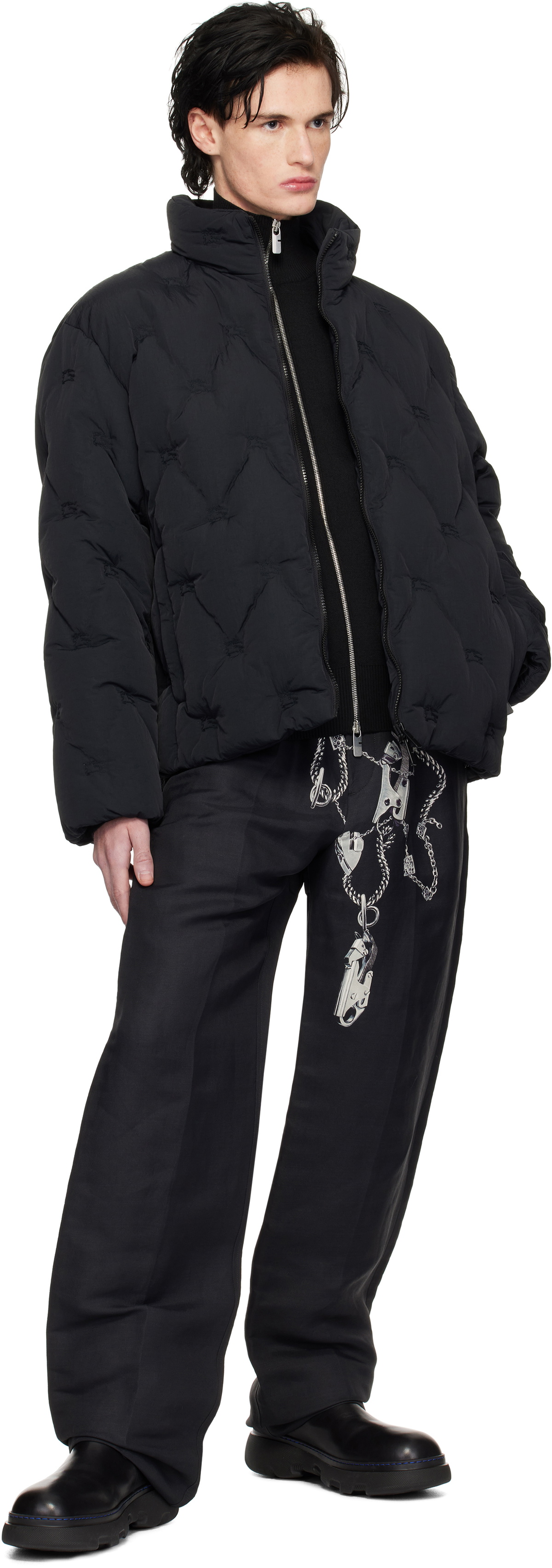 BURBERRY バーバリー PATERSON ウールブレンド ジップフロント