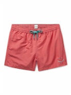 Paul Smith - Happy Slim-Fit Short-Length Logo-Embroidered Recycled Swim Shorts - Orange