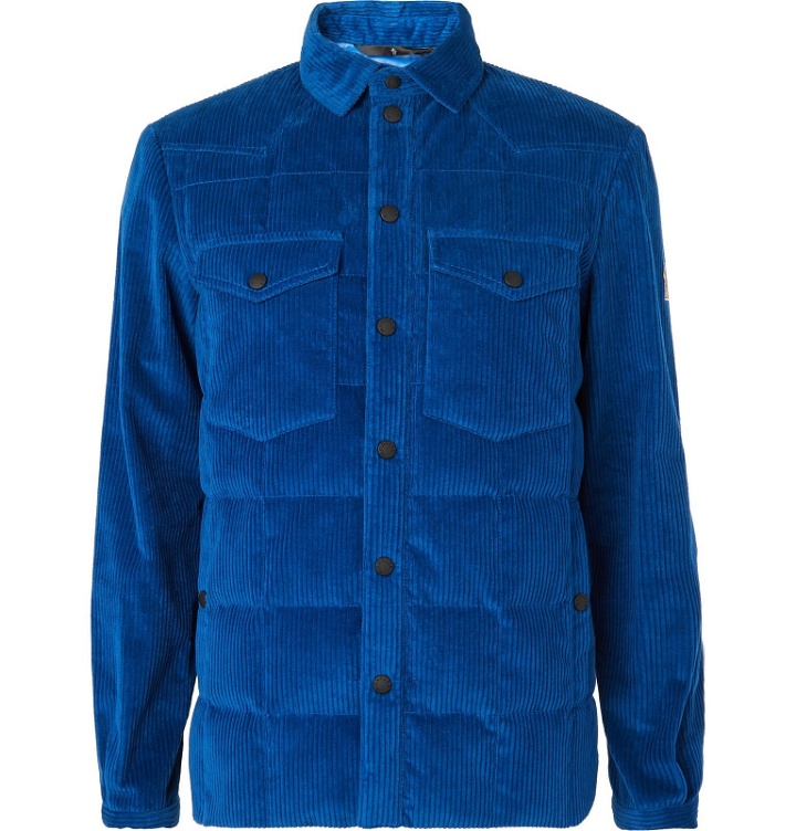 Photo: Moncler Grenoble - Gelt Quilted Cotton-Blend Corduroy Down Jacket - Blue