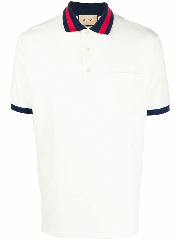 Photo: GUCCI - Web Motif Cotton Polo Shirt