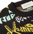 Gucci - Wool-Jacquard Sweater - Men - Black