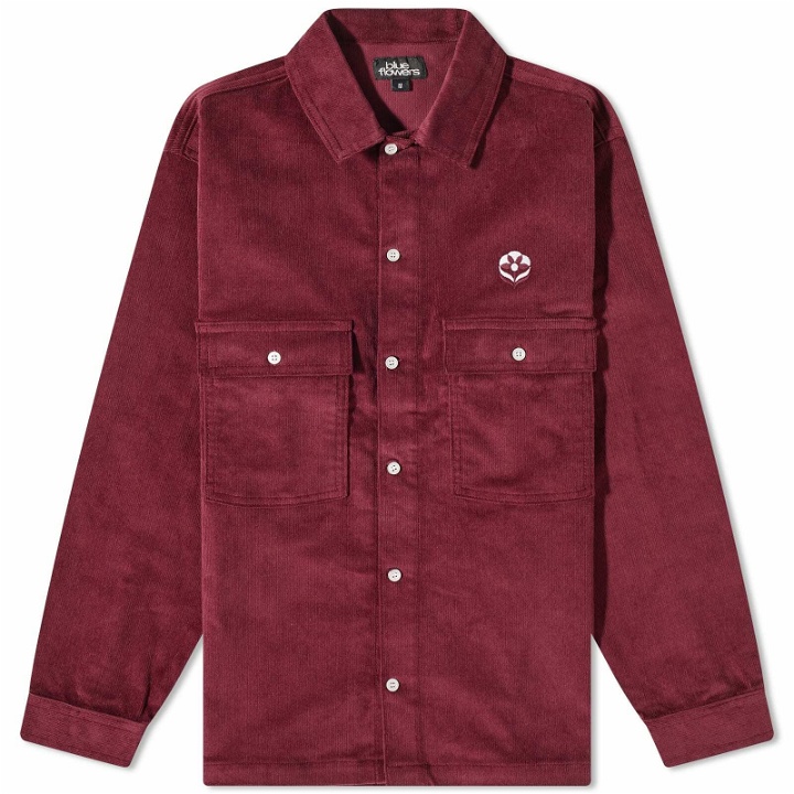 Photo: Blue Flowers Men's Dundee Cord Shirt in Red Wine
