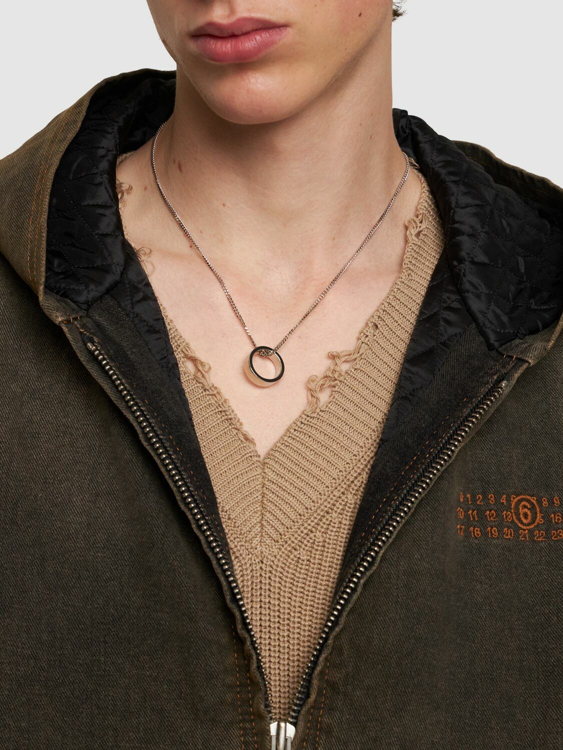 MM6 MAISON MARGIELA Mm6 Minimal Logo Brass Necklace MM6