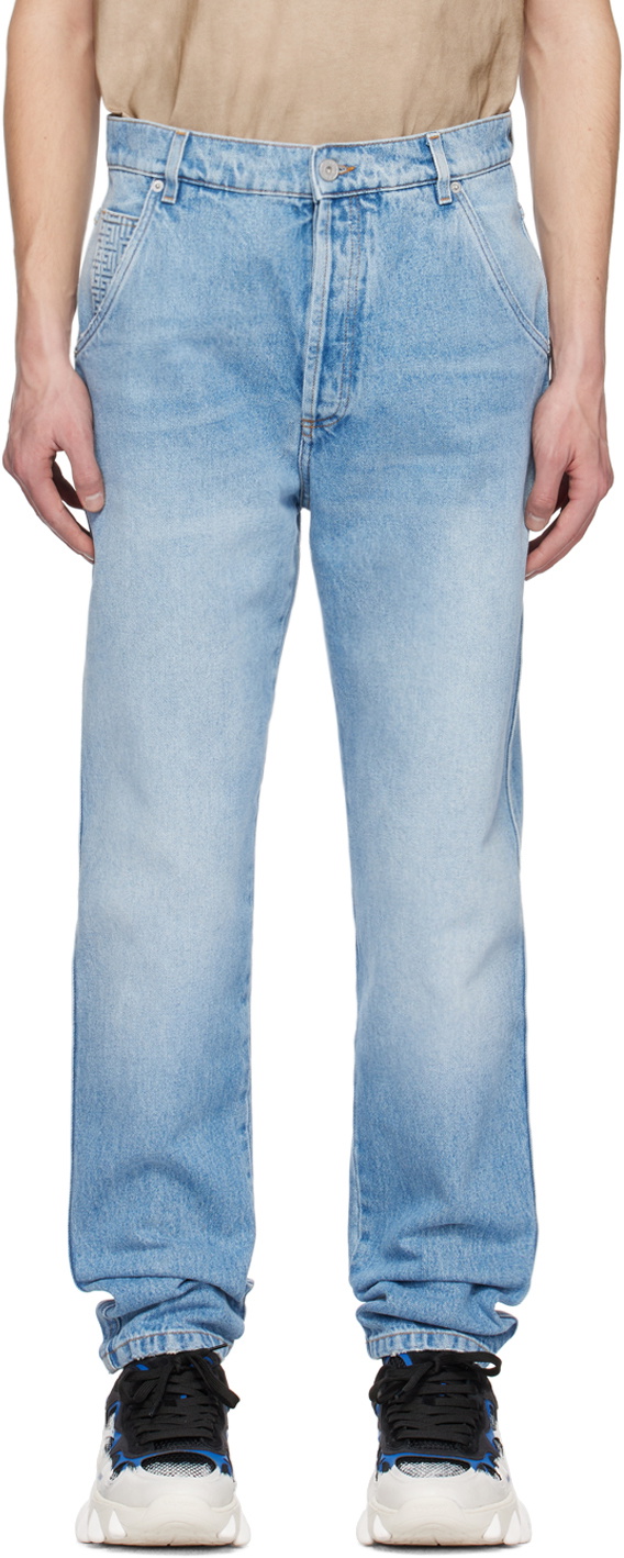 Balmain Blue Monogram Jeans Balmain