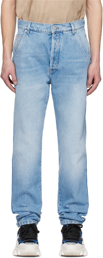 Photo: Balmain Blue Monogram Jeans