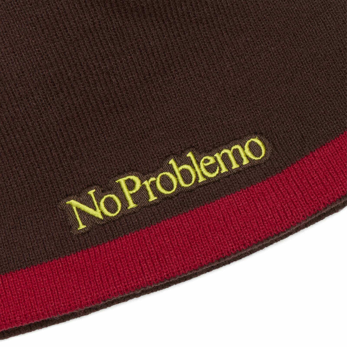 No Problemo Women's NP Stripe Reversible Beanie in Brown 