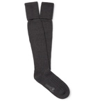 Kingsman - Ribbed Wool and Cotton-Blend Socks - Gray