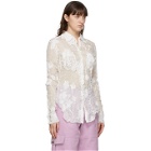 Nina Ricci White Silk Crinkled Shirt