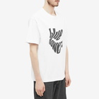Blue Flowers Men's Wavy T-Shirt in White