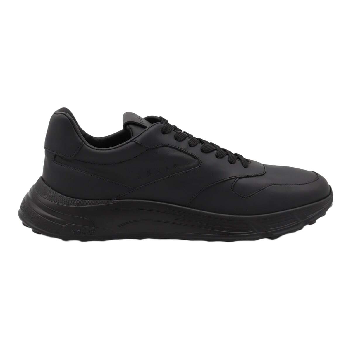 Hogan Black Leather Sneakers