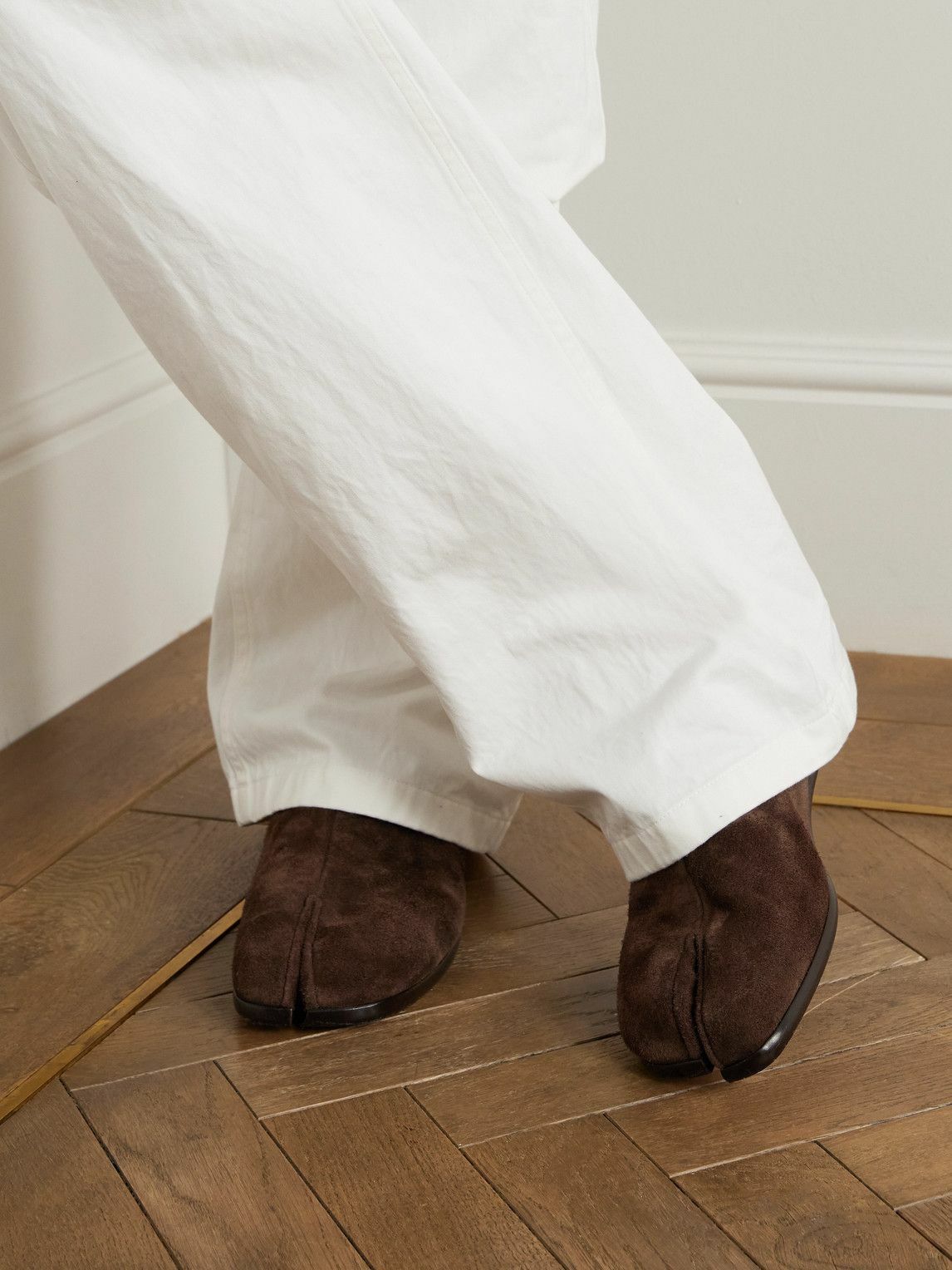 Maison Margiela - Tabi Split-Toe Suede Loafers - Brown