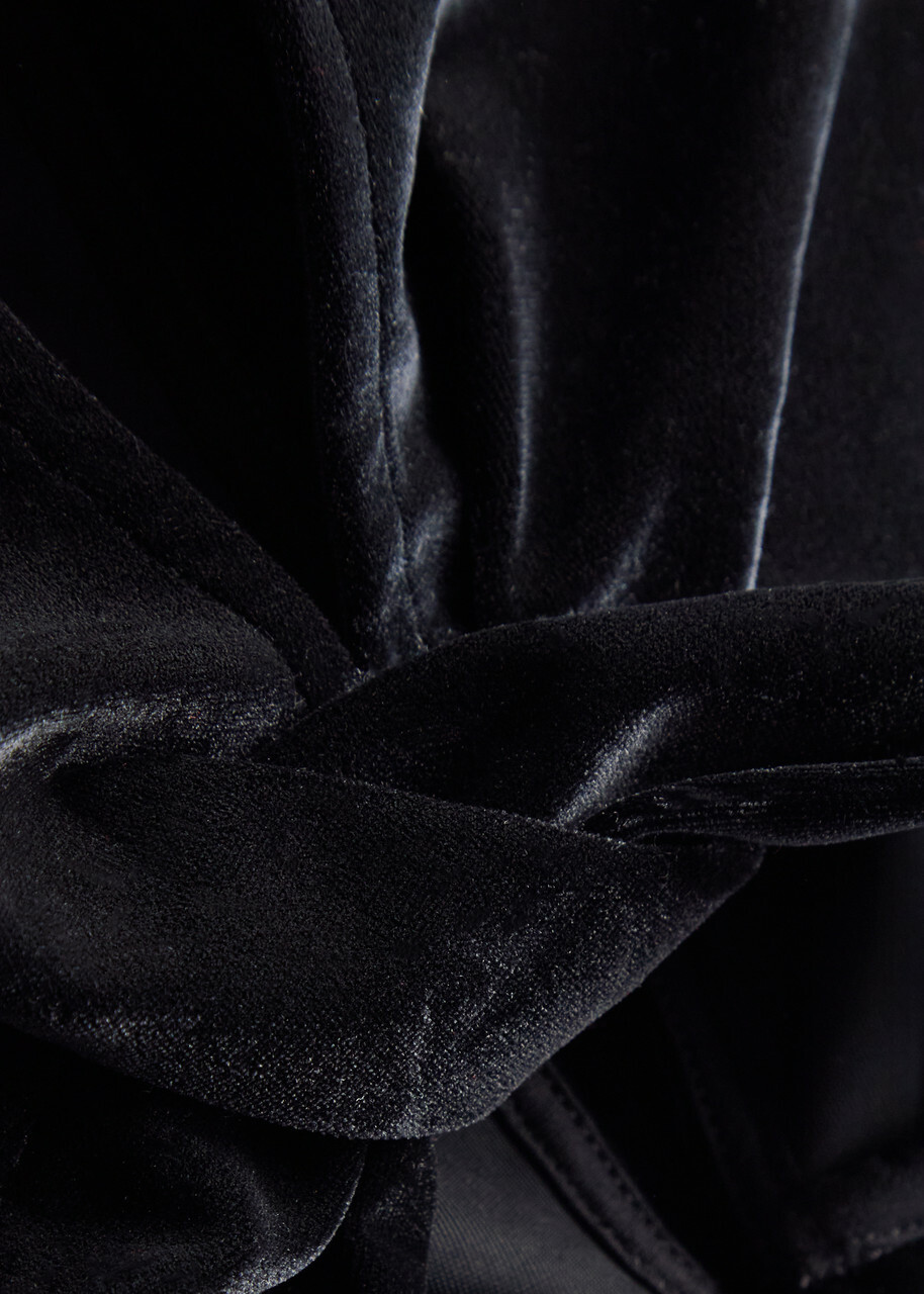 Ganni Twisted Velvet top Black