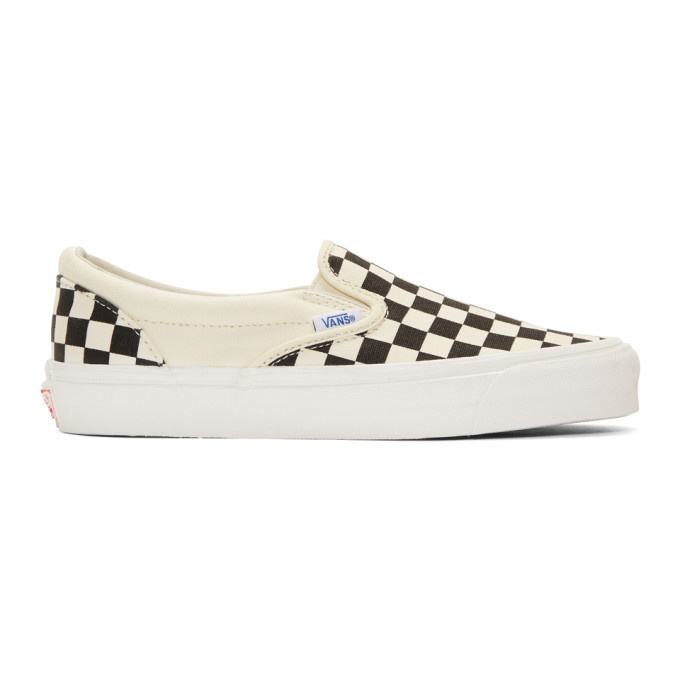 Photo: Vans Black and White OG Checkerboard Classic Slip-On Sneakers