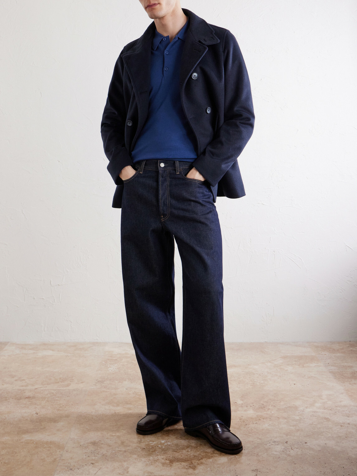 John Smedley - Caverhill Knitted Merino Wool Polo Shirt - Blue