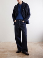 John Smedley - Caverhill Knitted Merino Wool Polo Shirt - Blue