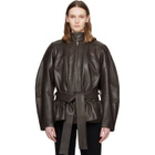FIDAN NOVRUZOVA Khaki Julia Leather Jacket