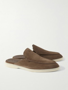 Loro Piana - Babouche Walk Suede Backless Loafers - Brown