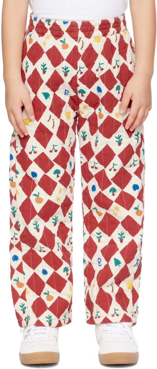 Bobo Choses Kids Red Harlequin Pants