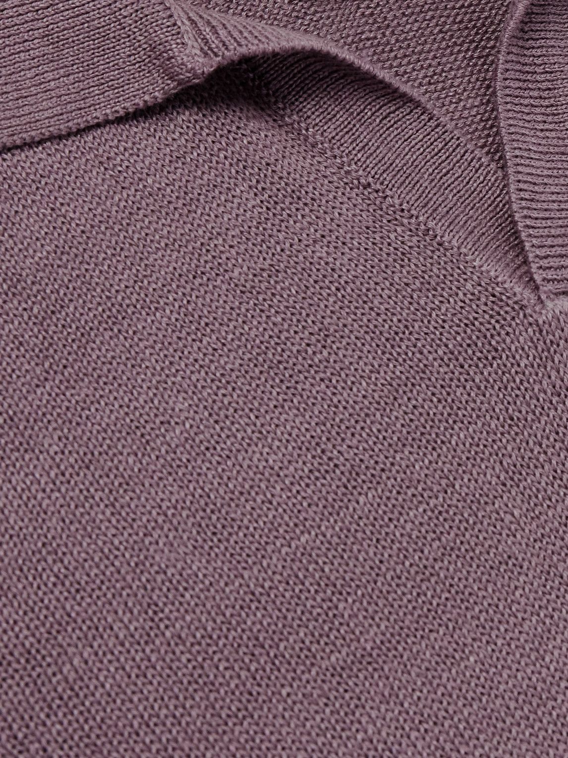 De Bonne Facture - Linen and Cotton-Blend Polo Shirt - Purple