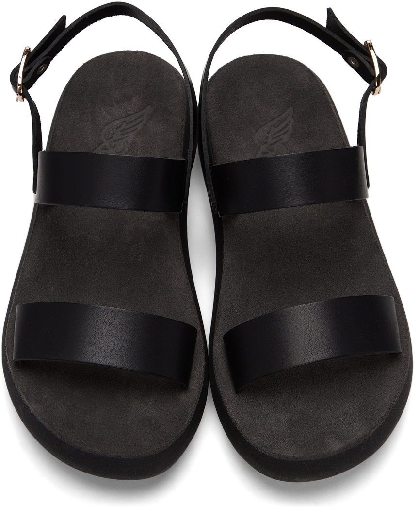 Ancient Greek Sandals - Clio leather sandals -Women's Collection- - Black |  Smallable