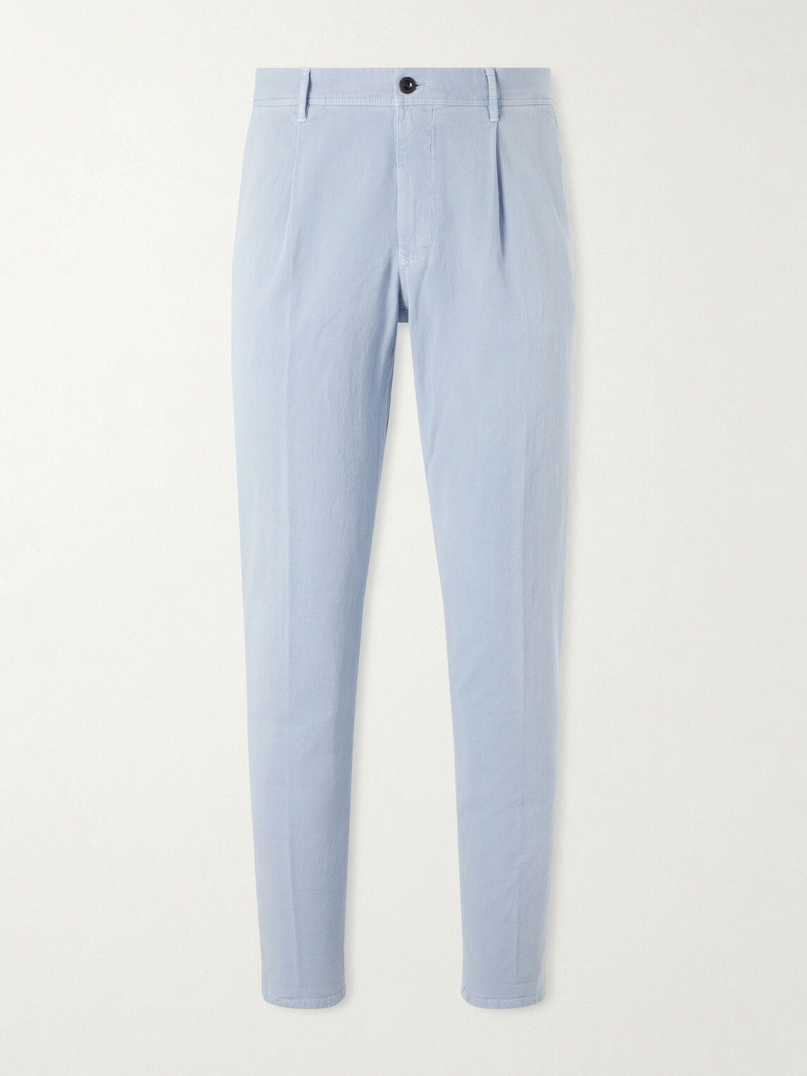 Slowear - Tapered Pleated Cotton-Blend Gabardine Trousers - Blue