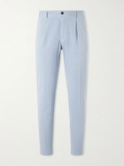 Slowear - Tapered Pleated Cotton-Blend Gabardine Trousers - Blue