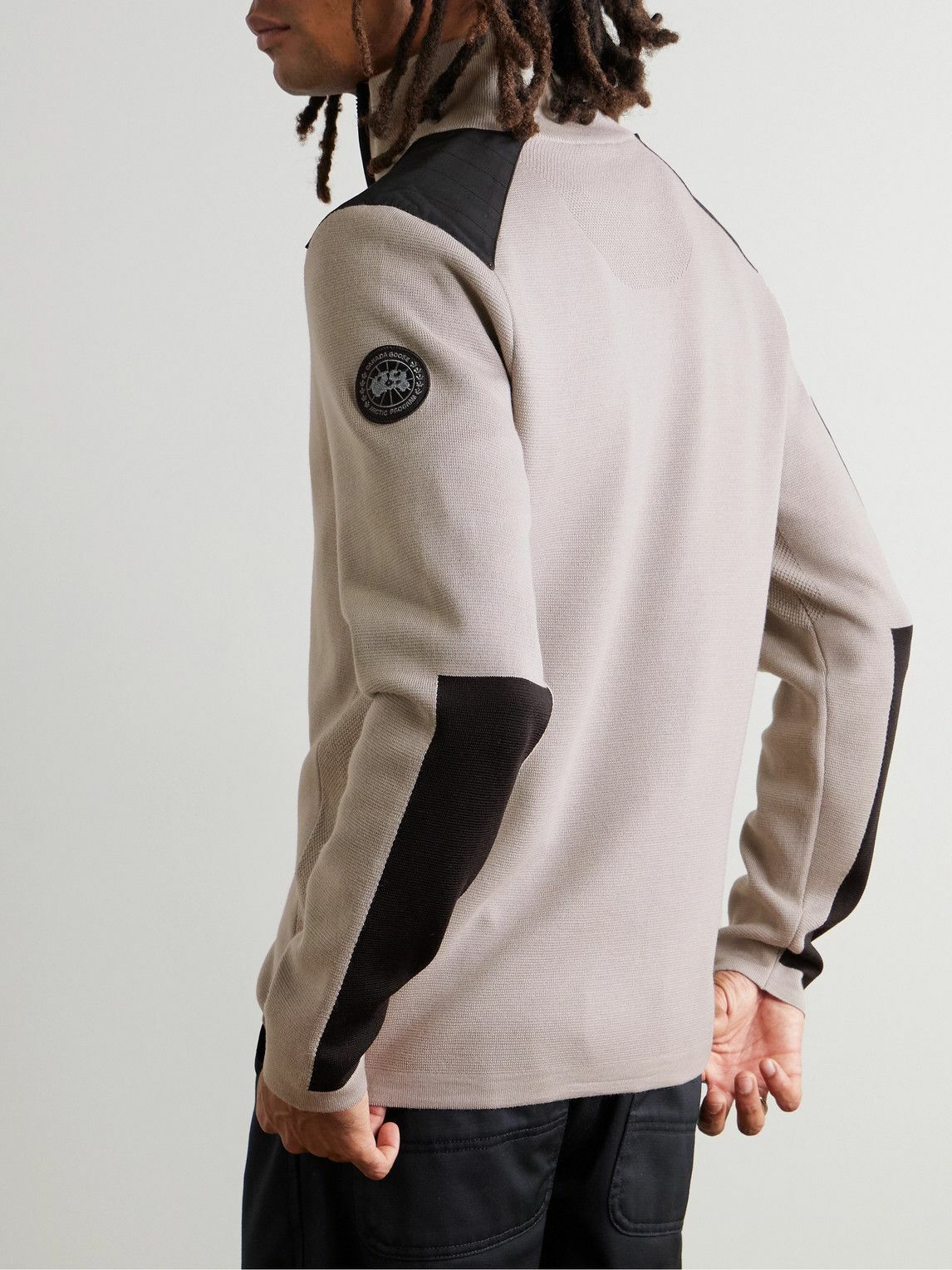 Canada Goose - Stormont Slim-Fit CORDURA-Trimmed Merino Wool Half-Zip Sweater - Gray