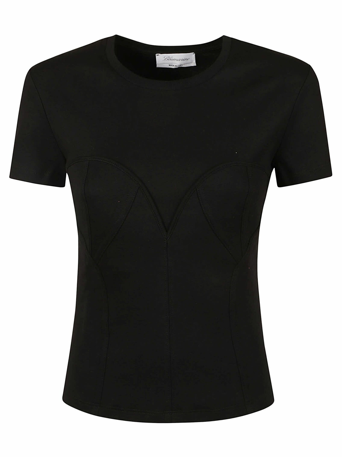 Tシャツ・カットソー BLUMARINE Black Tulle And Lace Top BLUMARINE Cotton T-Shirt with lace and strass Bianco/Nero