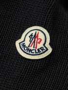 Moncler - Logo-Appliquéd Ribbed Cotton and Quilted Shell Down Cardigan - Blue