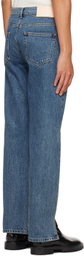 System Blue Front Slit Jeans
