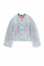 Diesel Jacket in microstone devoré denim - Denim Jackets Womens in Blue