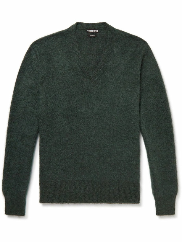 Photo: TOM FORD - Wool, Mohair and Silk-Blend Sweater - Green