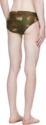 Moschino Green Camouflage Swim Briefs