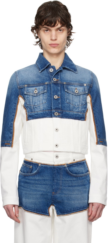 Photo: Jean Paul Gaultier Blue & White 'The Petit Grand' Denim Jacket