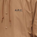 A.P.C. Men's Greg Hooded Jacket in Icy Brown