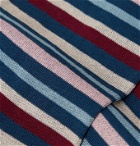 MARCOLIANI - Striped Pima Cotton-Blend Lisle Socks - Blue