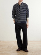 The Elder Statesman - Striped Cashmere Polo Shirt - Blue