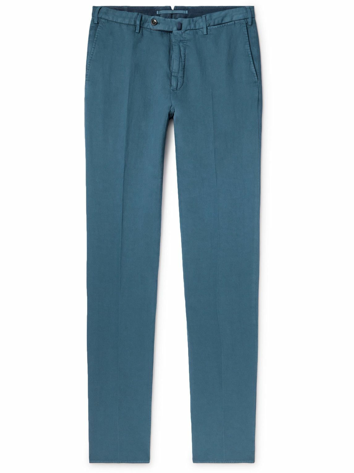 Incotex - Straight-Leg Cotton-Blend Twill Trousers - Blue Incotex