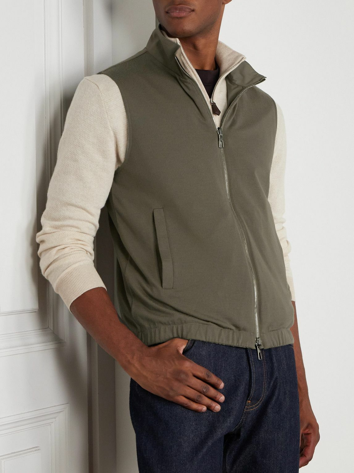 Loro Piana - Slim-Fit Reversible Storm System® WindWish™ Twill and Wool Gilet - Green
