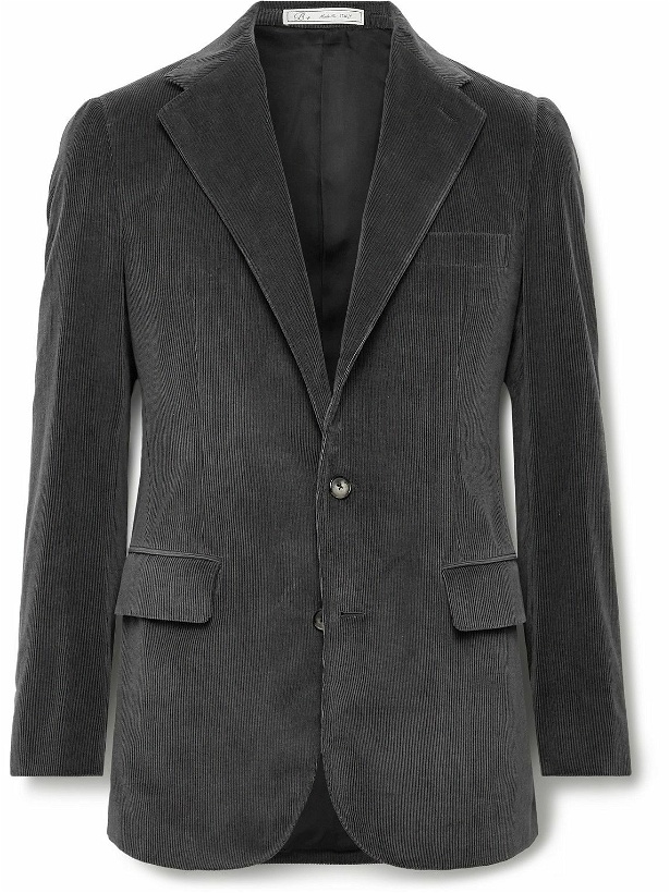Photo: UMIT BENAN B - Cotton and Cashmere-Blend Corduroy Suit Jacket - Gray