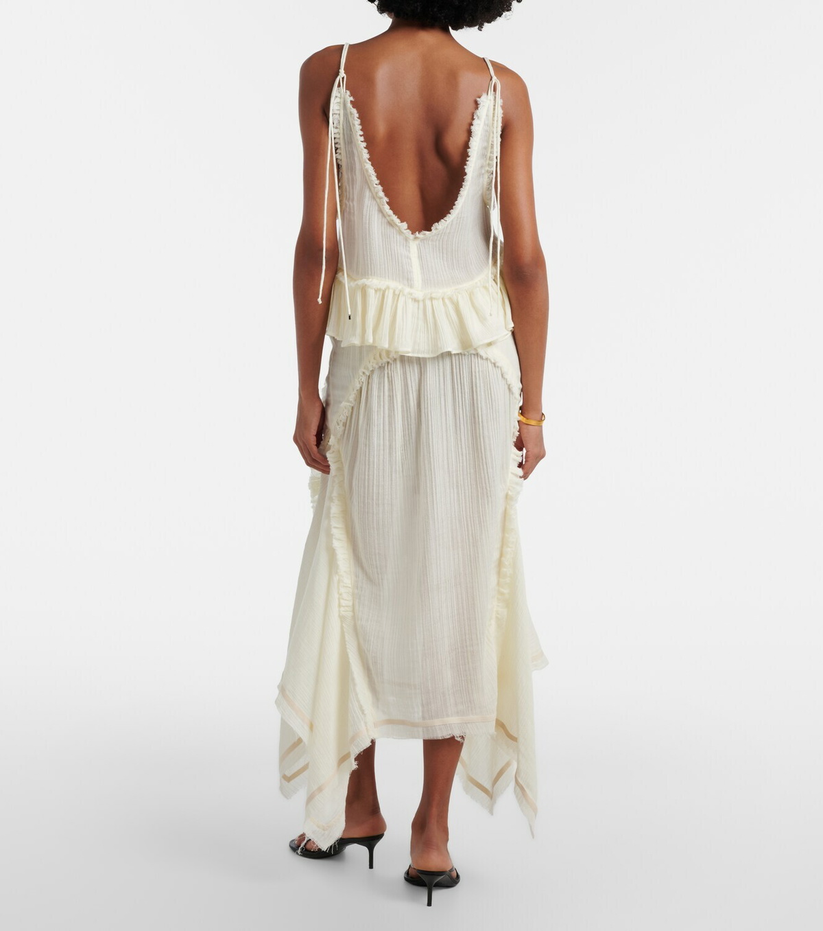 The Attico Ruffled cotton maxi skirt