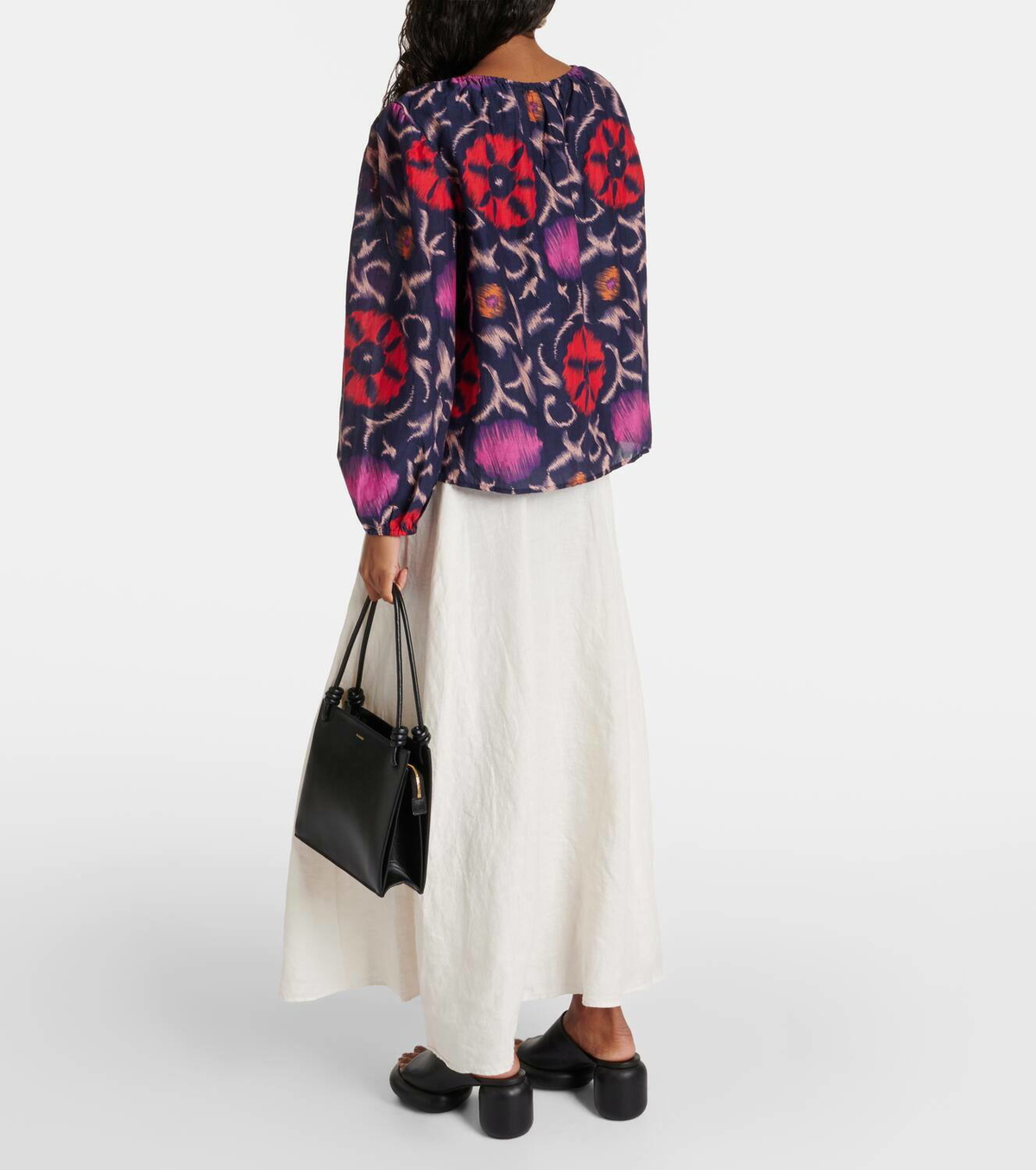 Velvet Fraser printed cotton and silk blouse