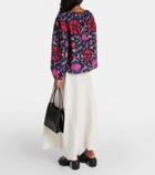 Velvet Fraser printed cotton and silk blouse