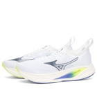 Mizuno Men's Running Neo Zen 2 Sneaker in White/Estate Blue/Lightning Yellow