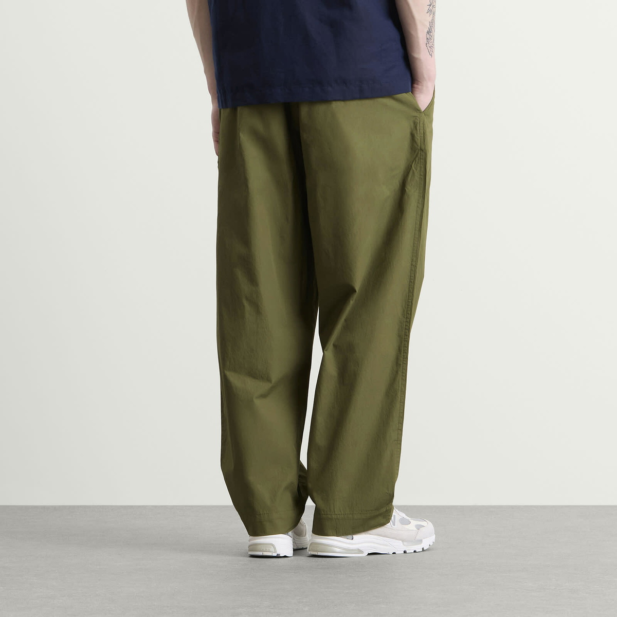 Universal Works Men's Broadcloth Oxford Pant in Olive