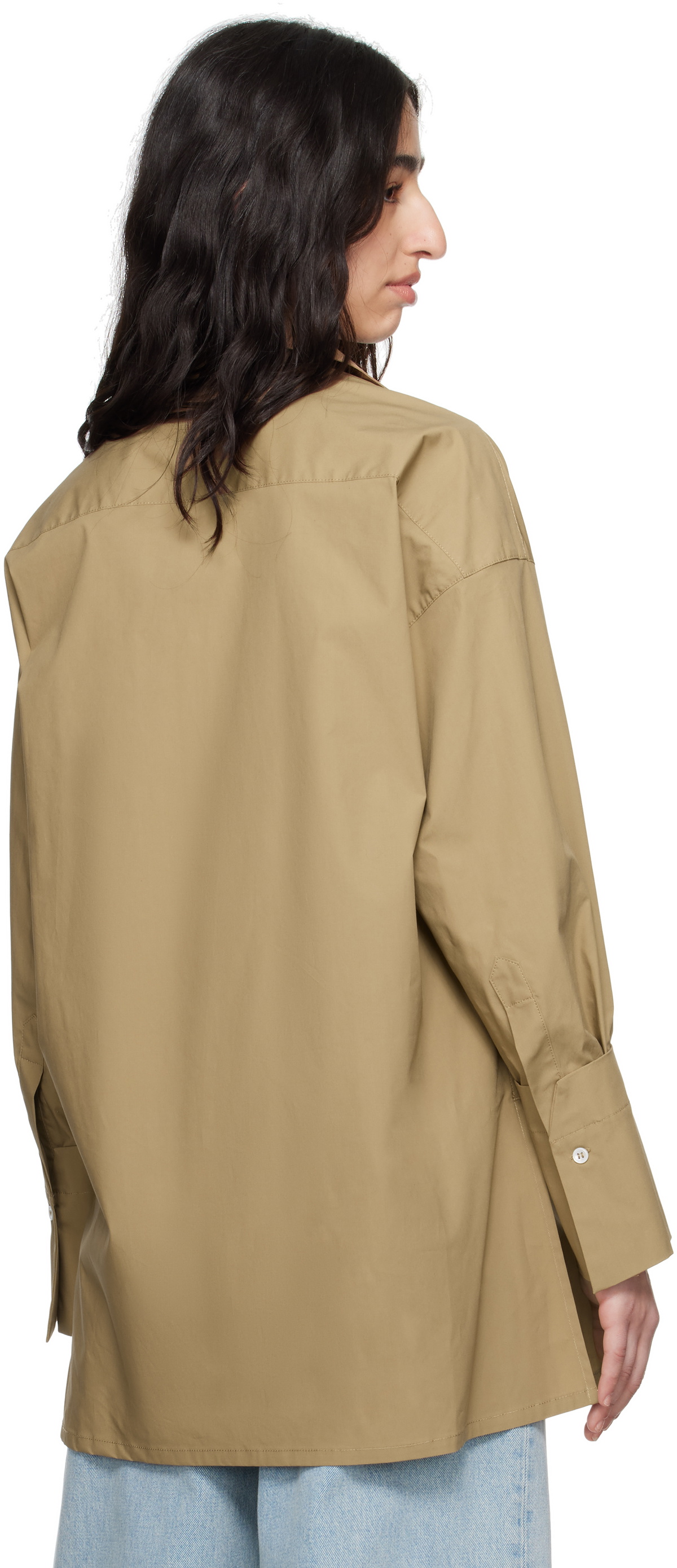 DARKPARK Beige Jodie Popeline Tunic Style Shirt