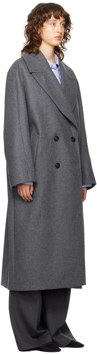 Róhe Gray Double-Breasted Coat Róhe