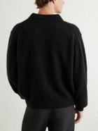 A.PRESSE - Brushed Cashmere Polo Sweater - Black